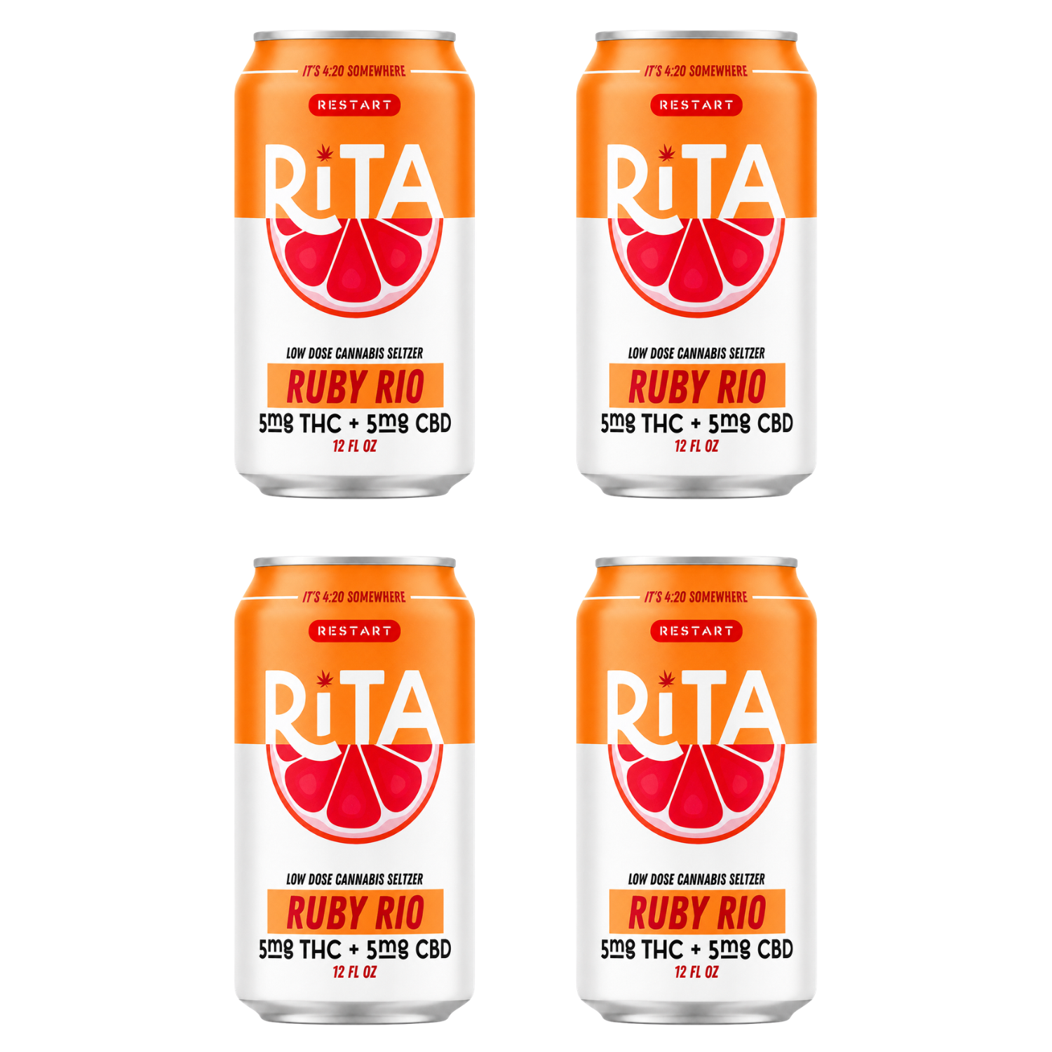 RESTART Rita Delta 9 THC Seltzer 4/pk DOOR DASH ONLY / Ruby Rio